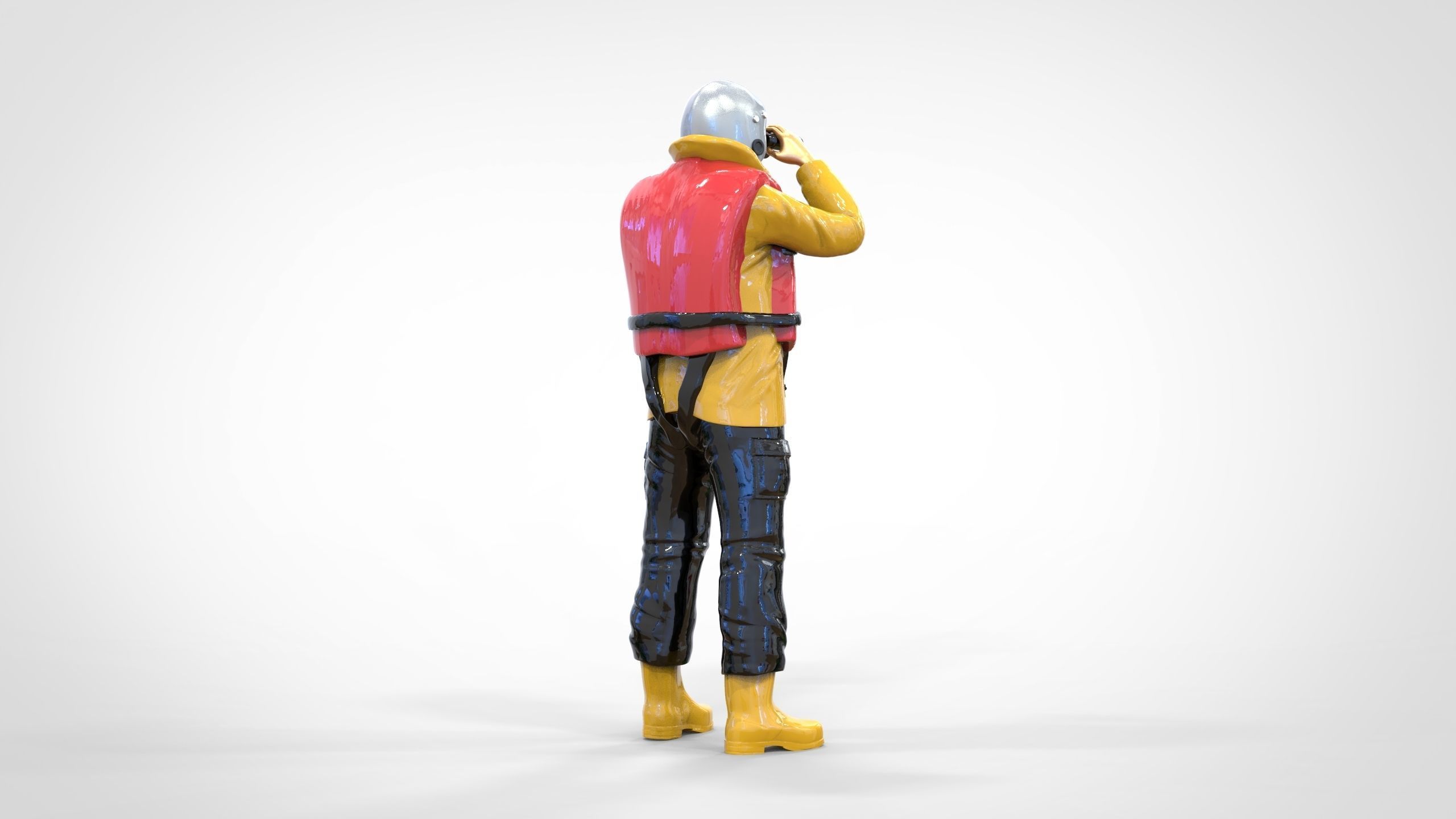 N3 Lifeboat Crew Volunteer RNLI Rescue crew 3D print model_16