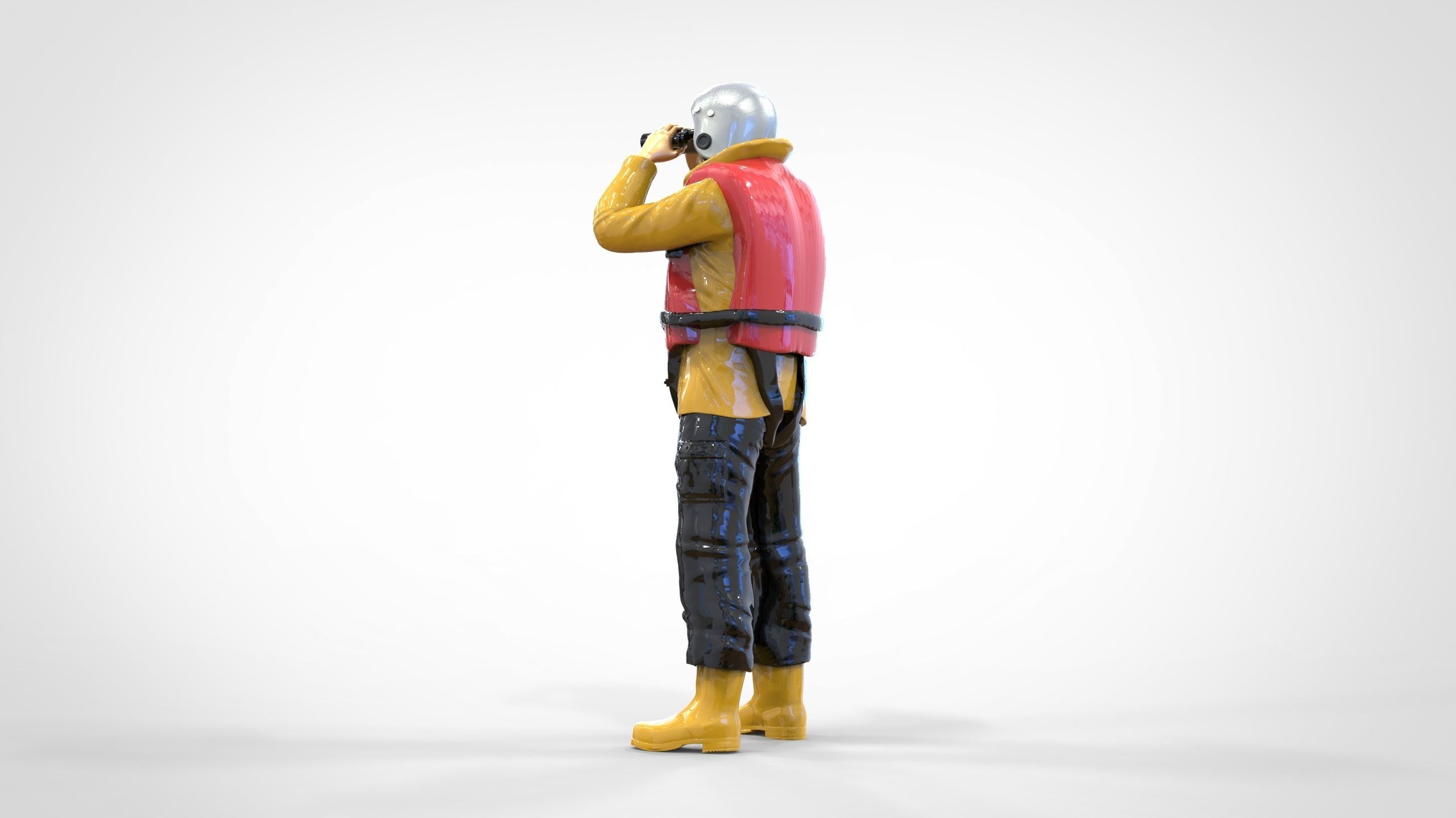 N3 Lifeboat Crew Volunteer RNLI Rescue crew 3D print model_21