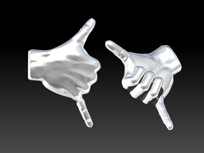 Shaka hand gesture 3D print model