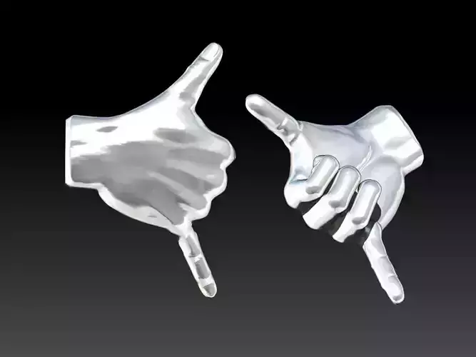 Shaka hand gesture 3D print model