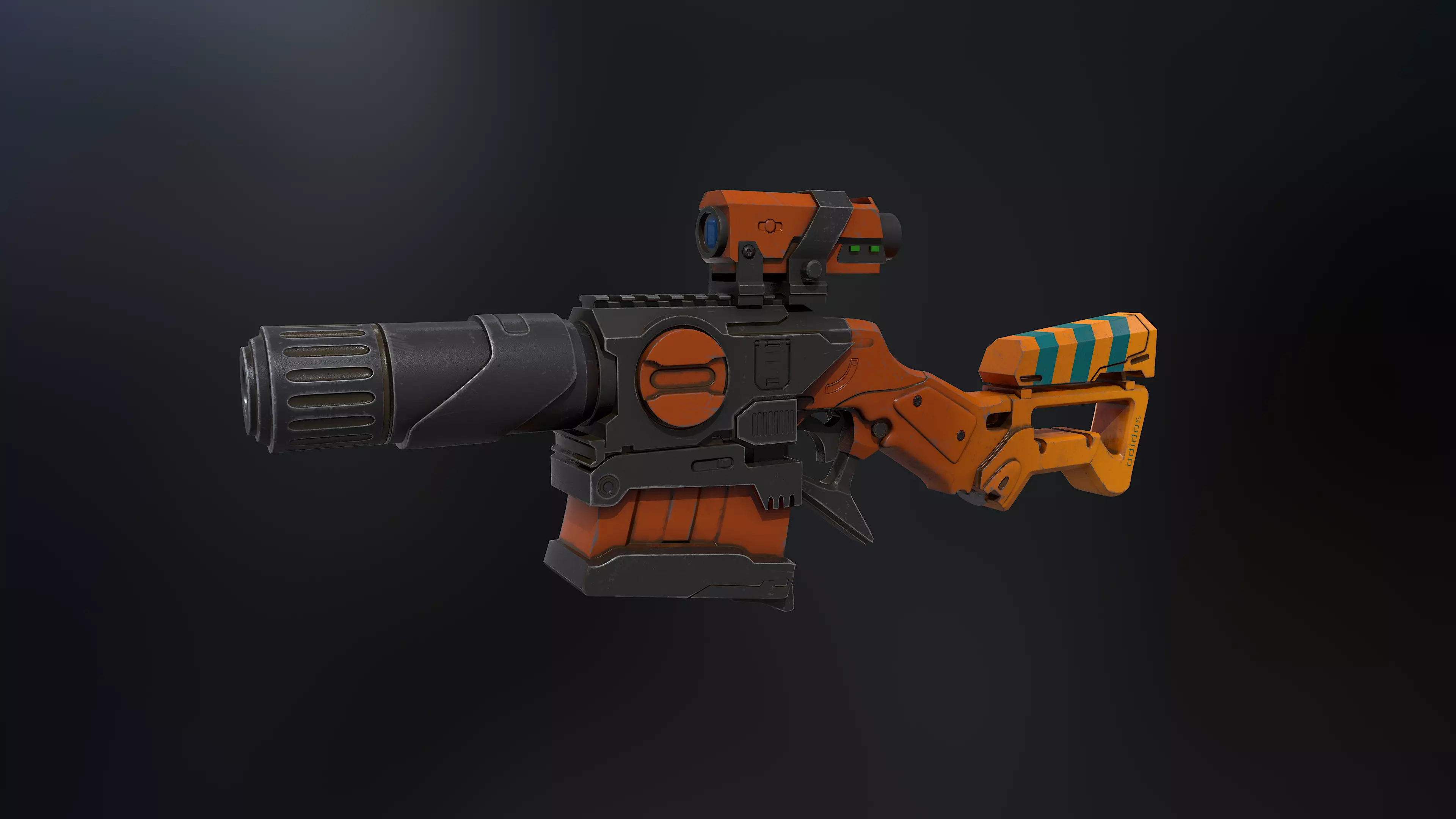 SciFI Shotgun Low-poly 3D model
