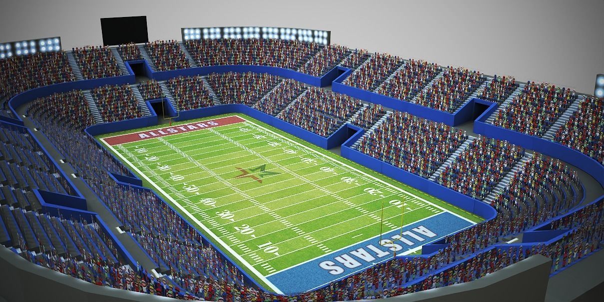 Low poly Football Stadium Low-poly 3D model_6