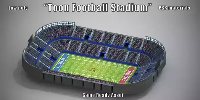 Low poly Football Stadium Low-poly 3D model