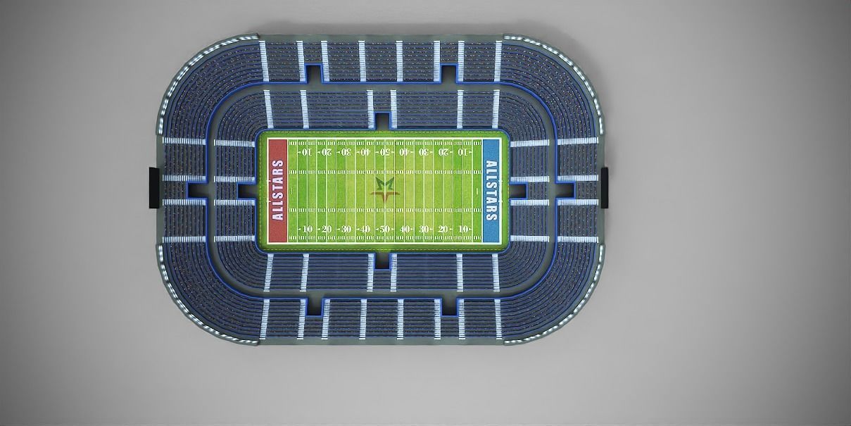 Low poly Football Stadium Low-poly 3D model_7