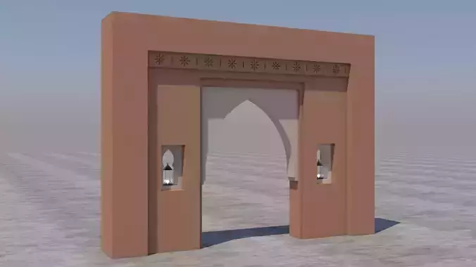 Traditional Moroccan Door Marrakech 3D model