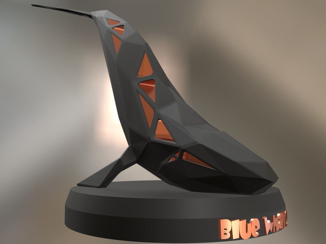 Voronoi Blue Whale 3D print model_5