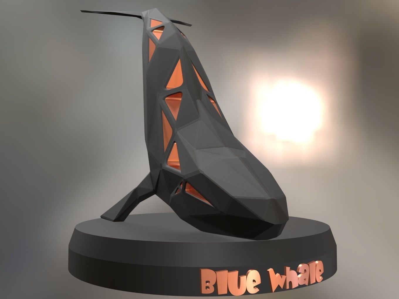 Voronoi Blue Whale 3D print model_6