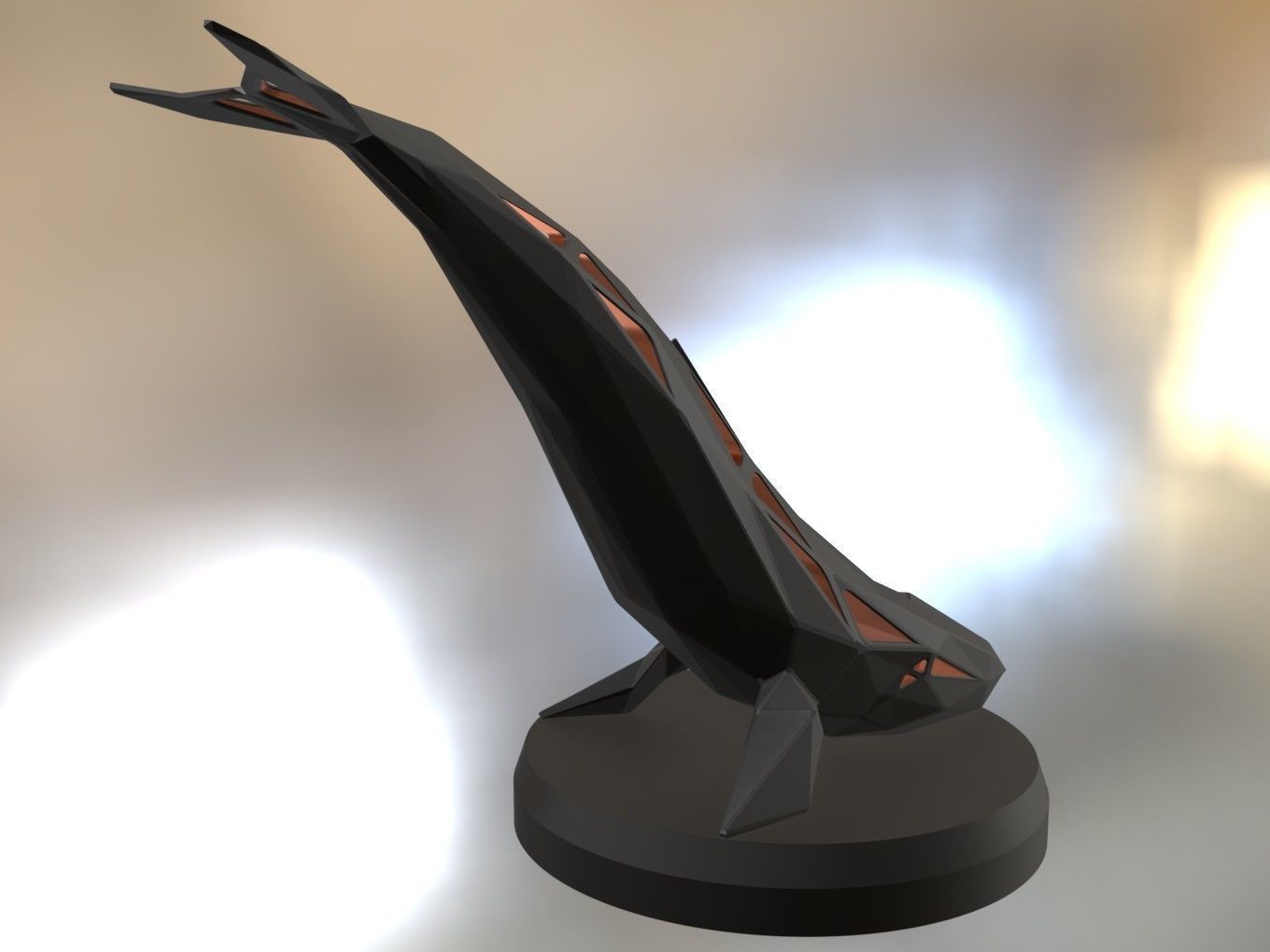 Voronoi Blue Whale 3D print model_3