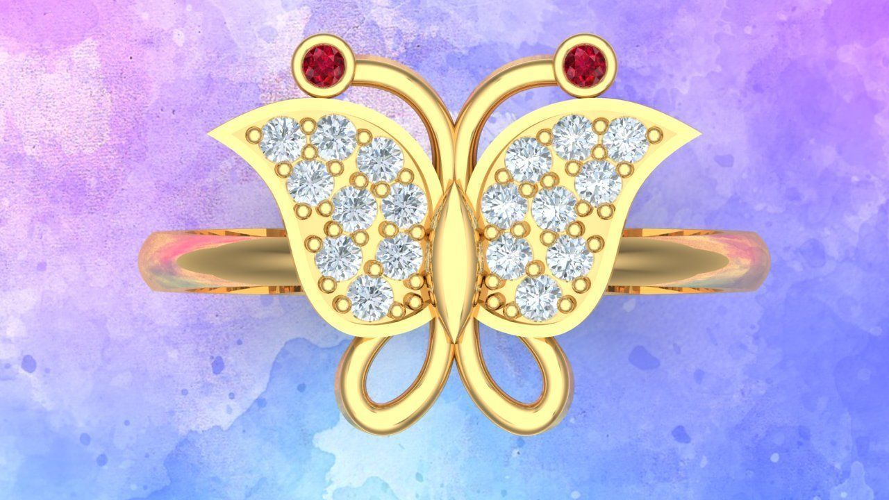 Butterfly rings 3D print model_1