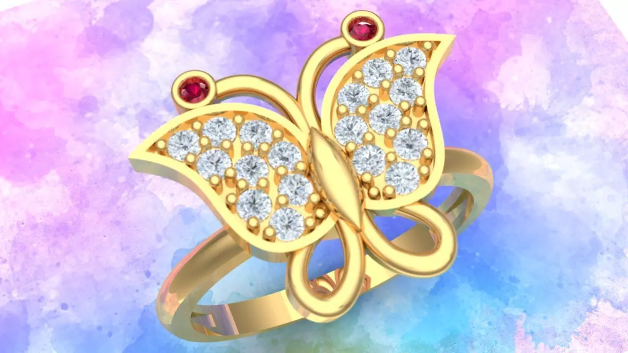 Butterfly rings 3D print model_0