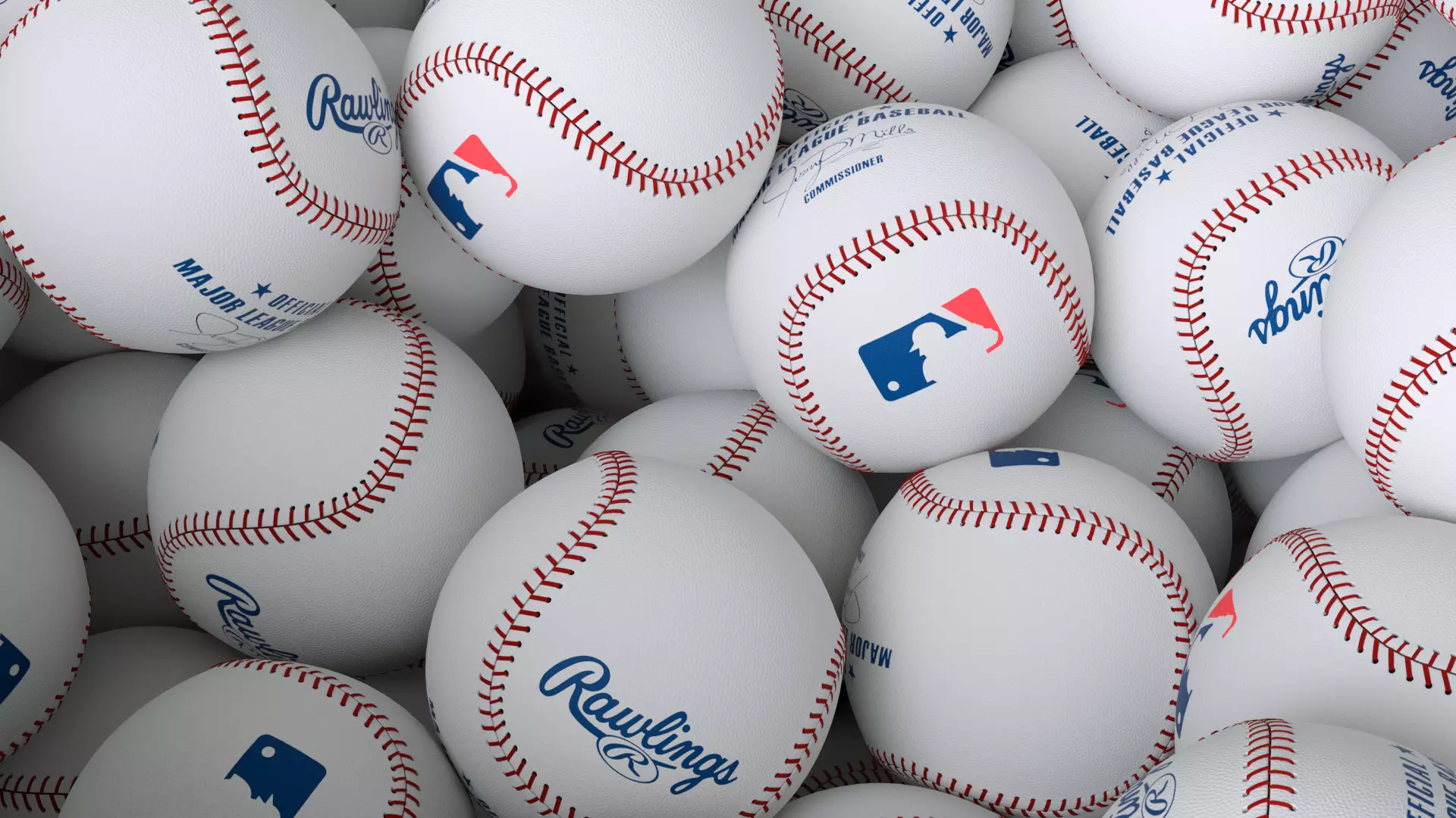 Baseball Leather League Ball - Realistic PBR 3D model
