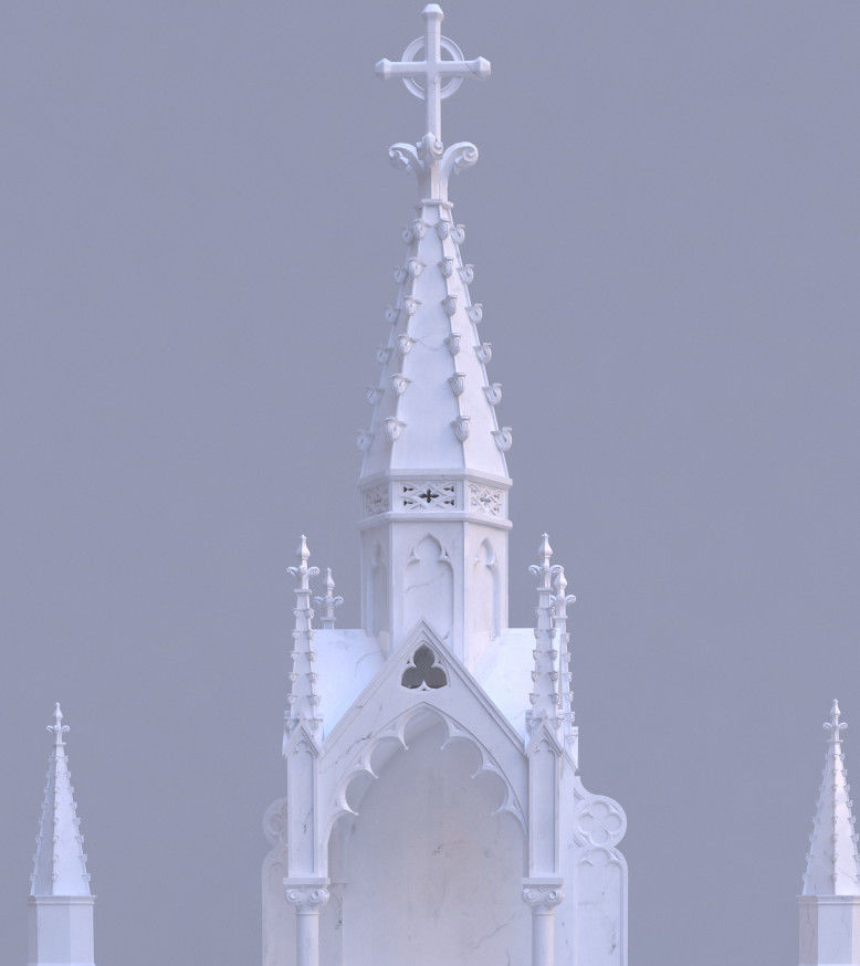 Large Gothic Altar 3D model_4