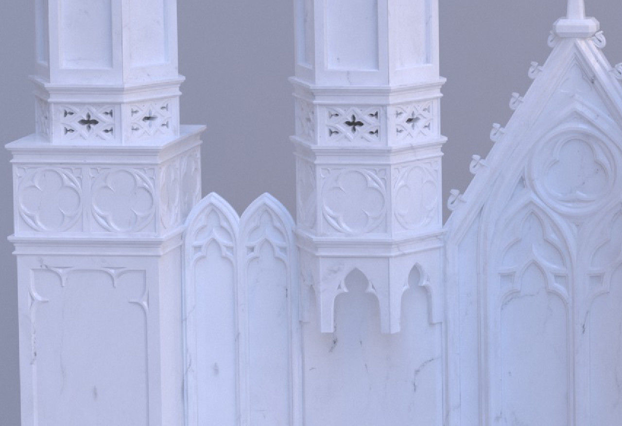 Large Gothic Altar 3D model_2