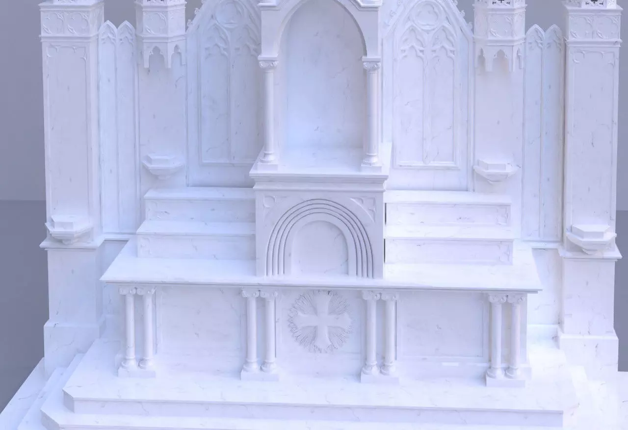 Large Gothic Altar 3D model_0