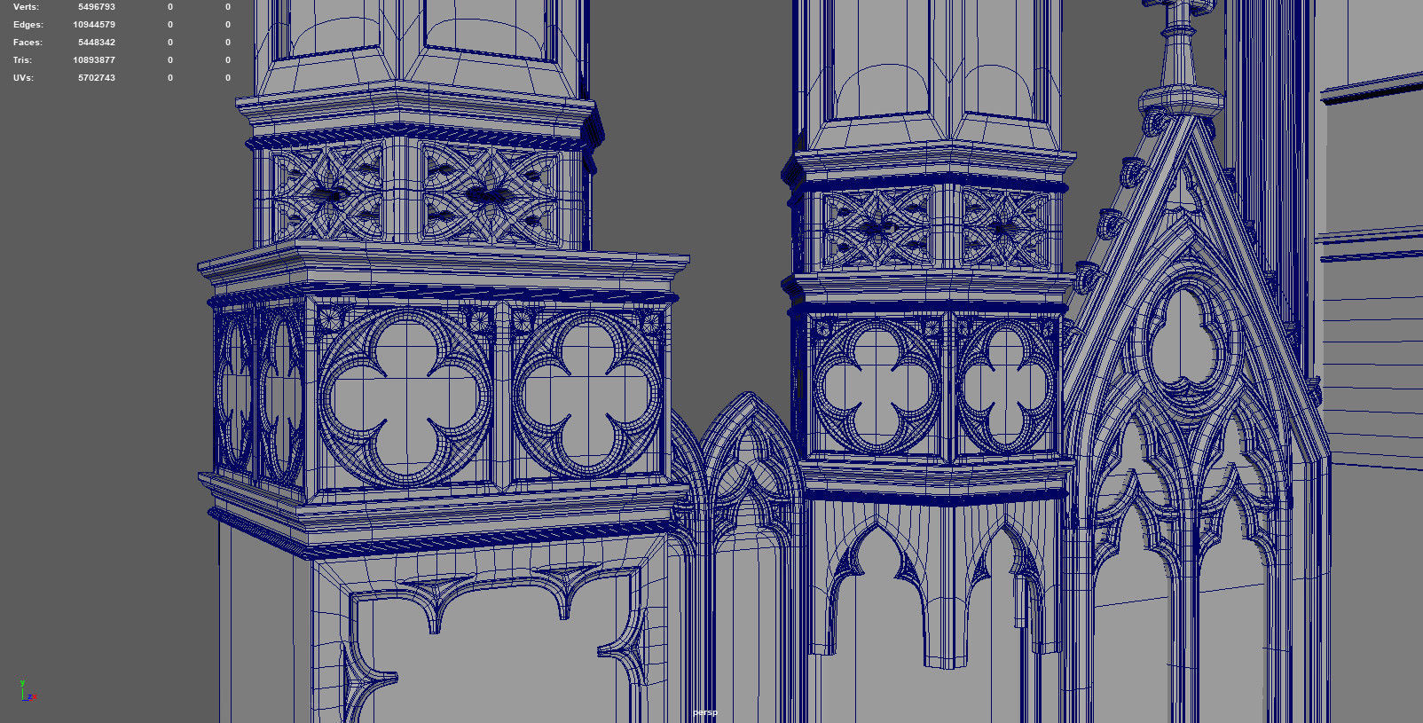 Large Gothic Altar 3D model_5