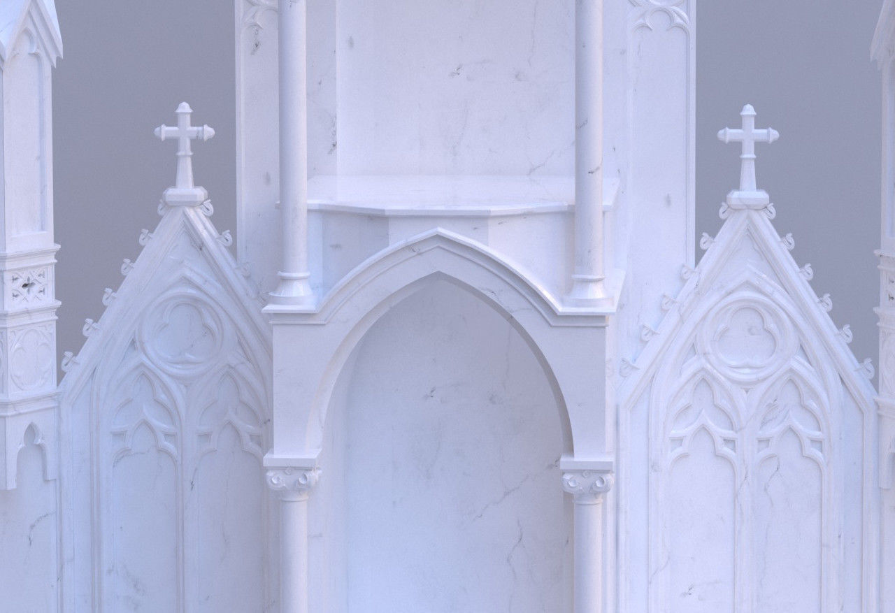 Large Gothic Altar 3D model_3
