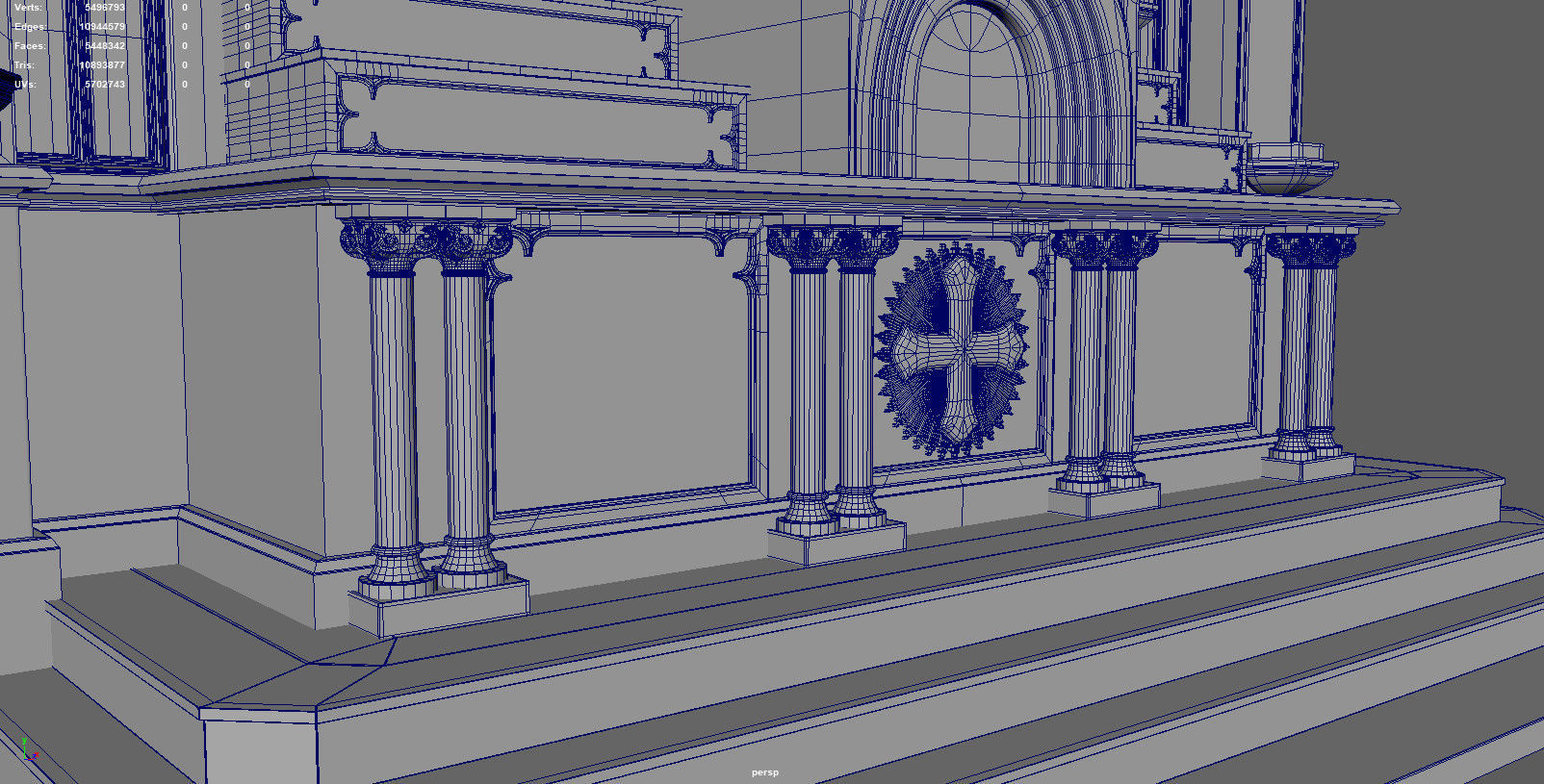 Large Gothic Altar 3D model_7
