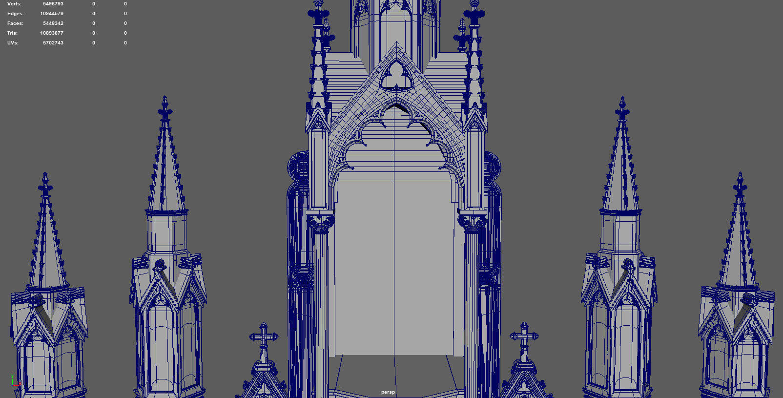 Large Gothic Altar 3D model_8