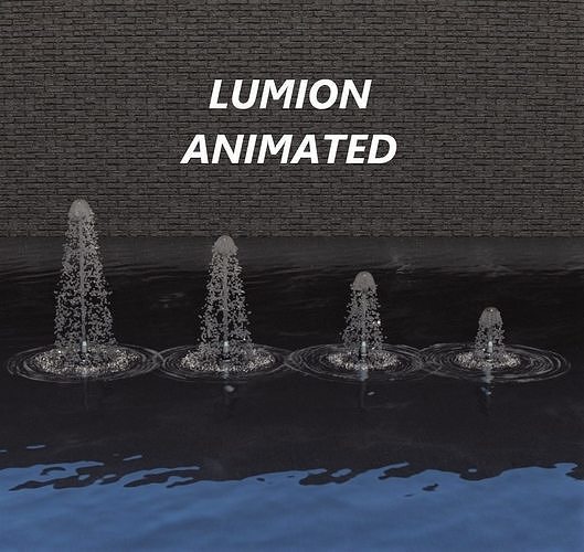 Lumion fountain - animated Low-poly 3D model