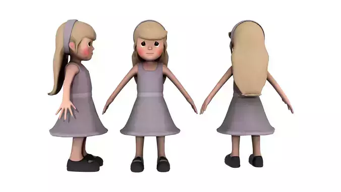 Stylized Little Girl Character