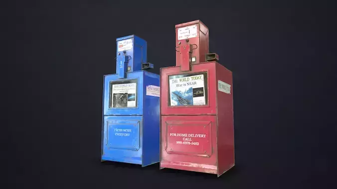 Newspaper Dispenser Low-poly 3D model