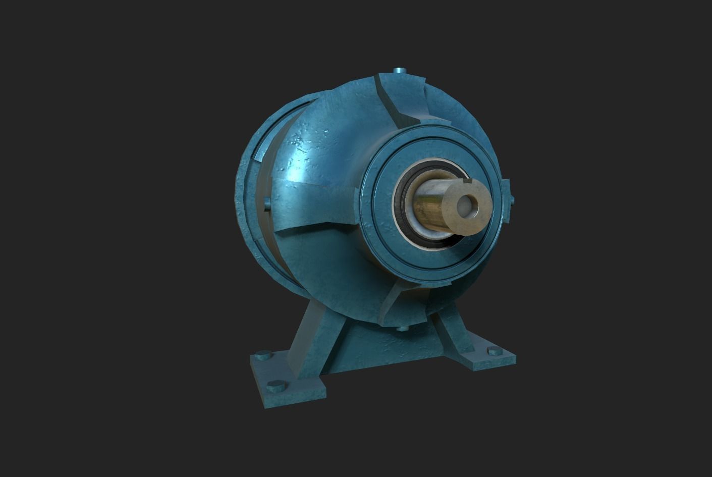 Planetary Gearbox Low-poly 3D model_5