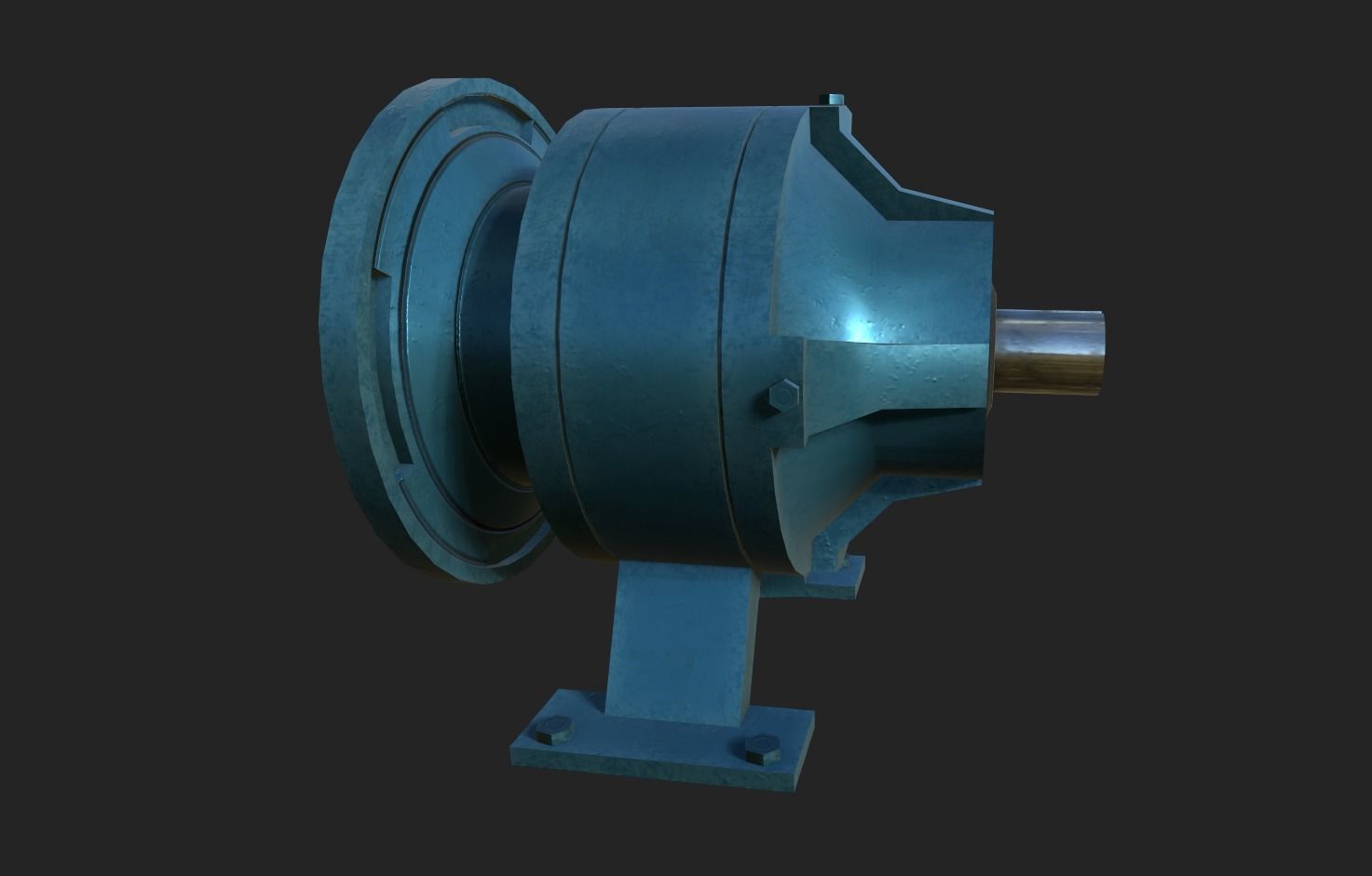 Planetary Gearbox Low-poly 3D model_4