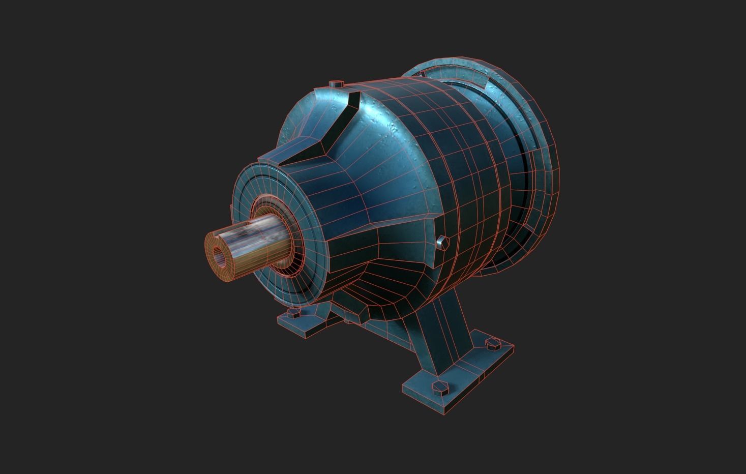 Planetary Gearbox Low-poly 3D model_6
