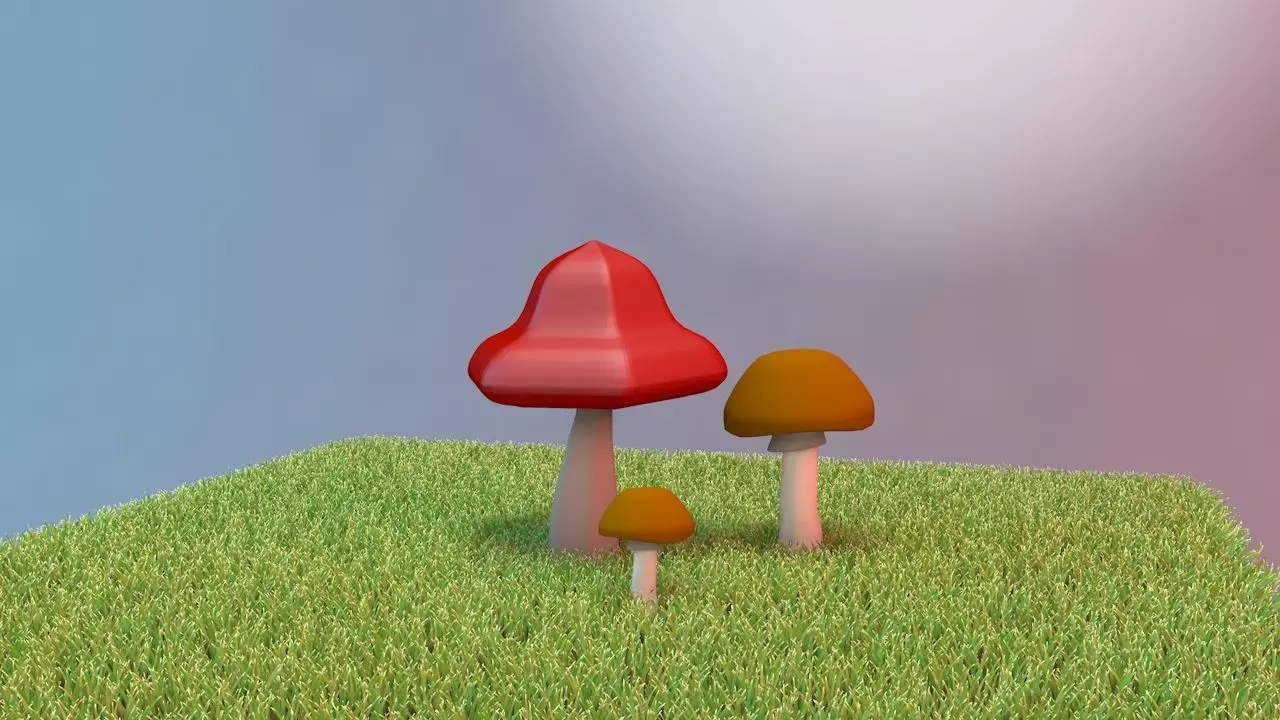 Mushrooms - simple model Free 3D model