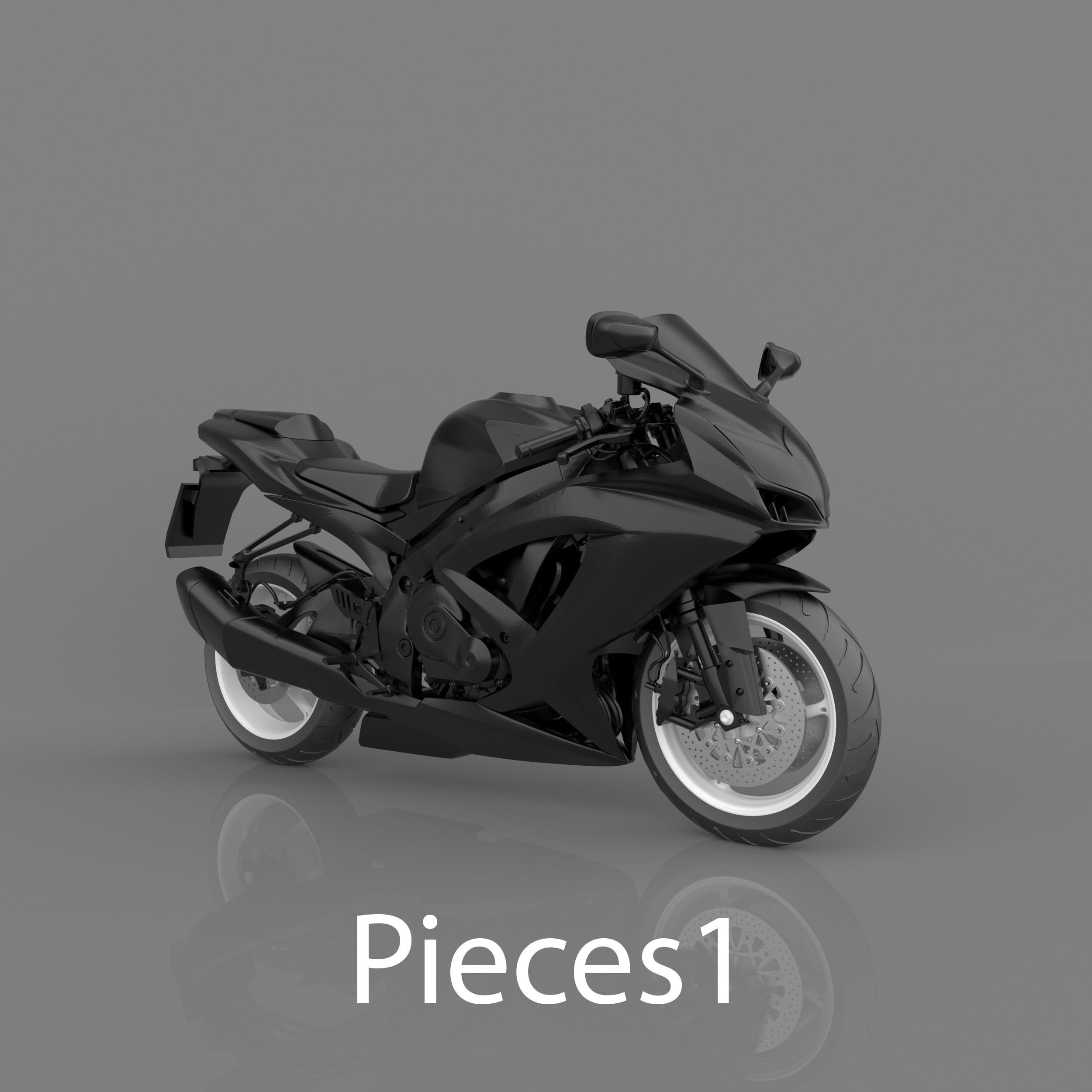 Suzuki GSX-R600 K9 Sport Bike Ready to Print STL File 3D print model_10
