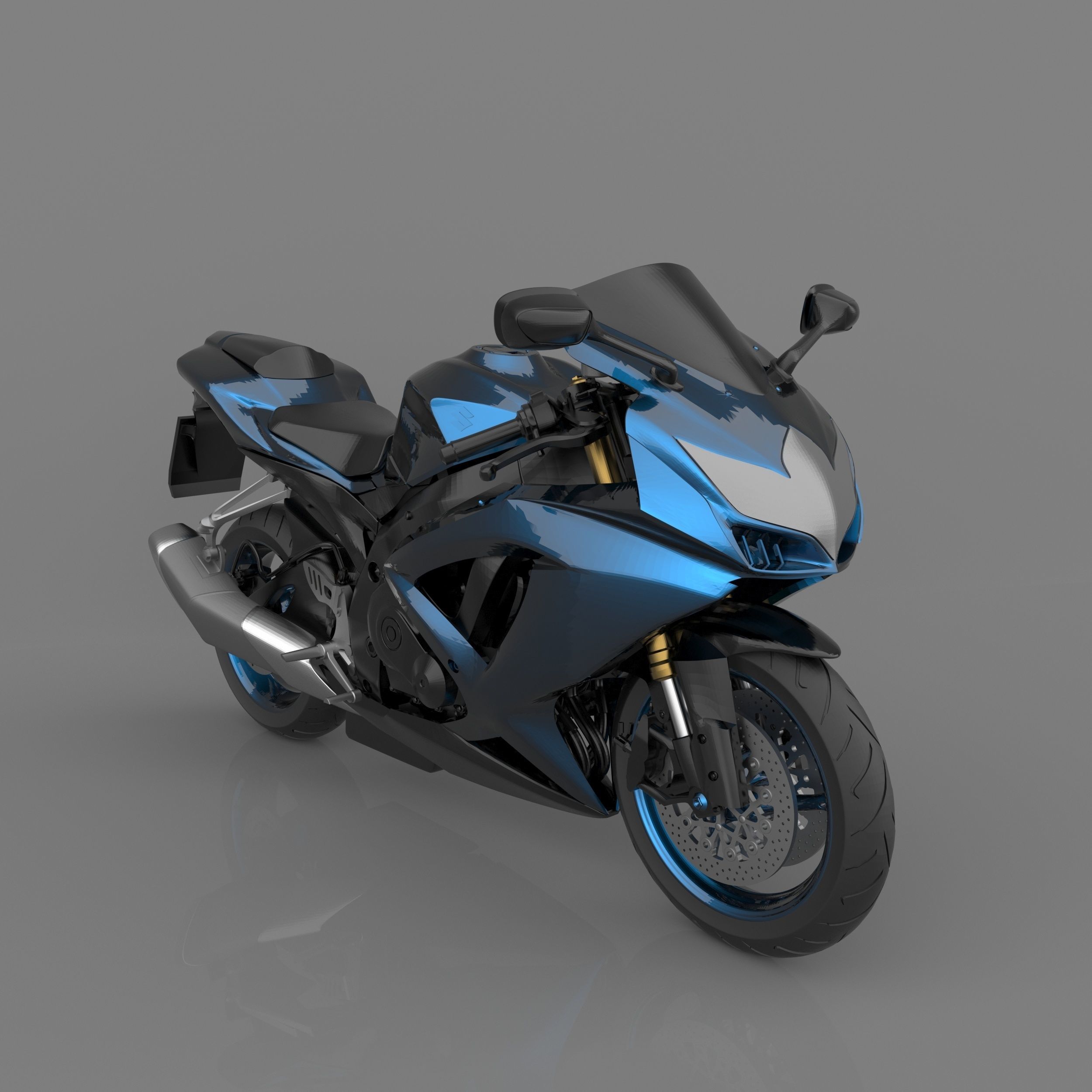 Suzuki GSX-R600 K9 Sport Bike Ready to Print STL File 3D print model_6