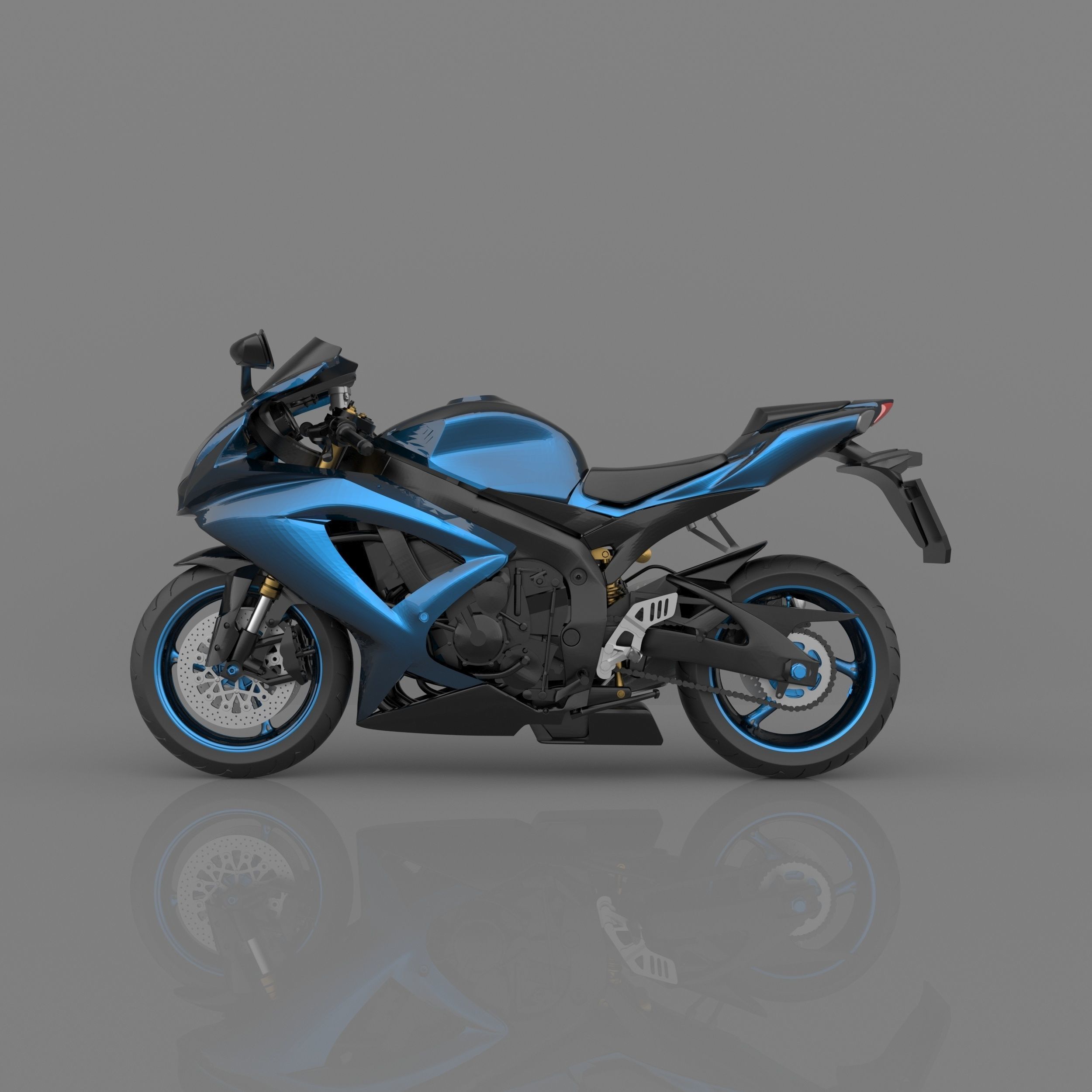 Suzuki GSX-R600 K9 Sport Bike Ready to Print STL File 3D print model_1