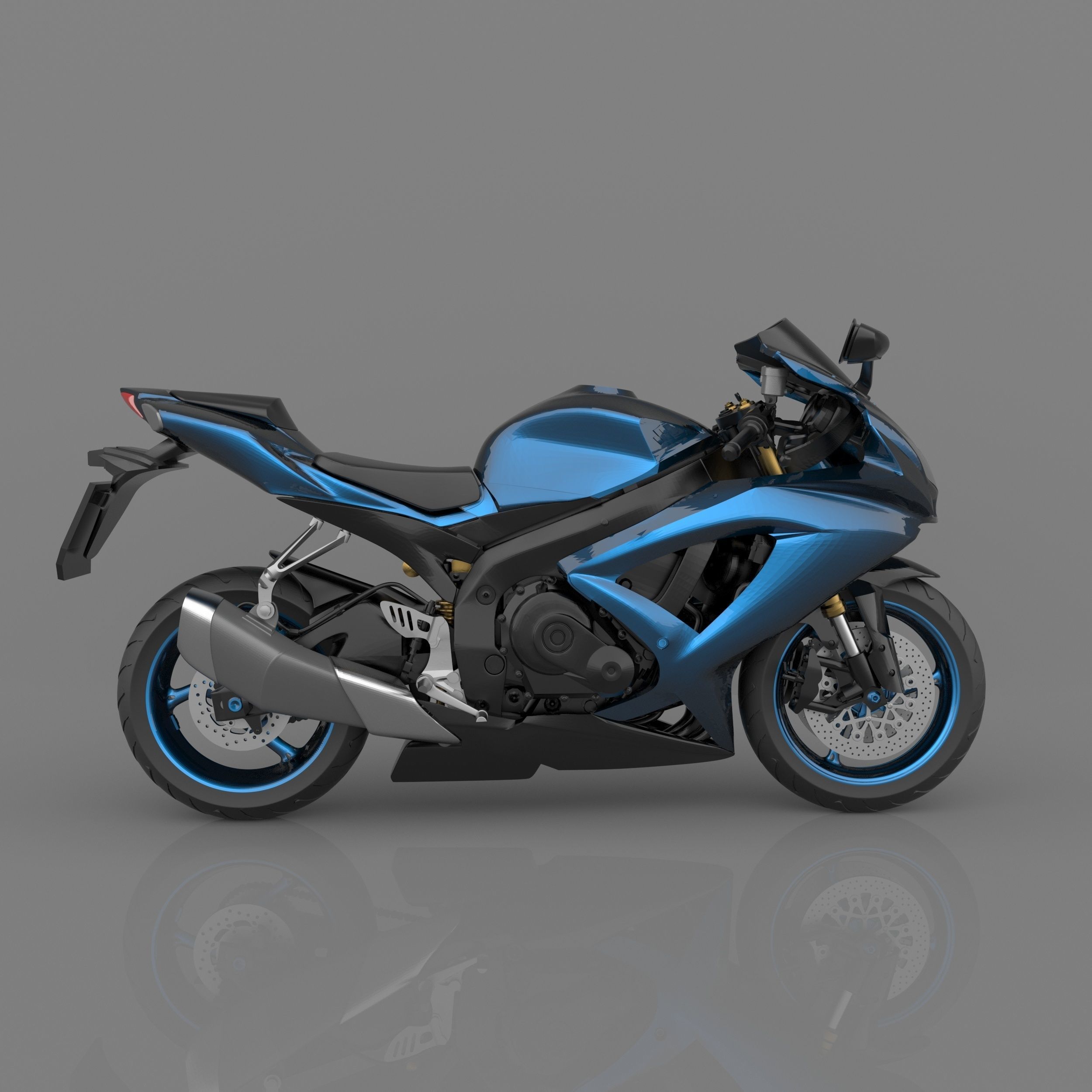 Suzuki GSX-R600 K9 Sport Bike Ready to Print STL File 3D print model_2