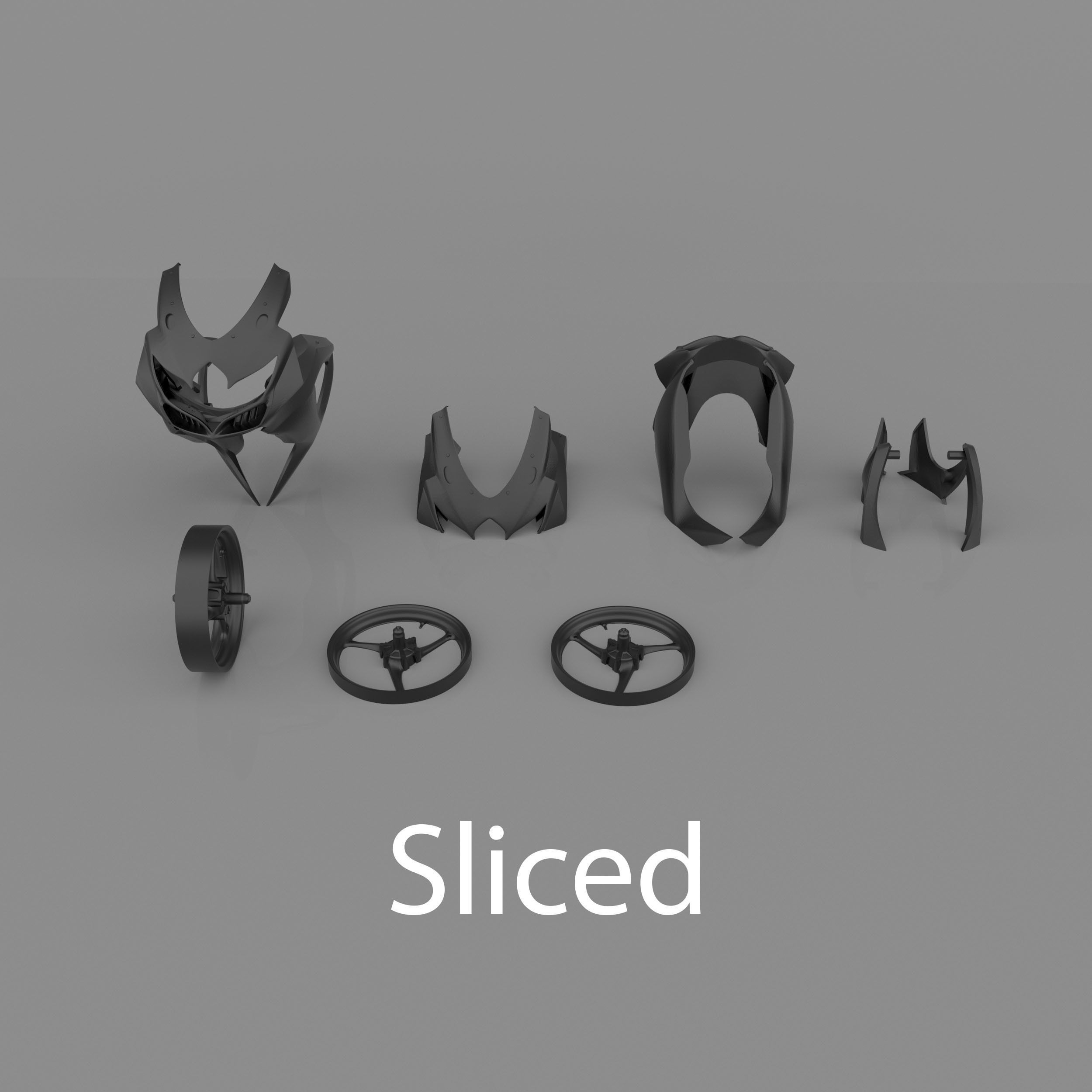 Suzuki GSX-R600 K9 Sport Bike Ready to Print STL File 3D print model_15