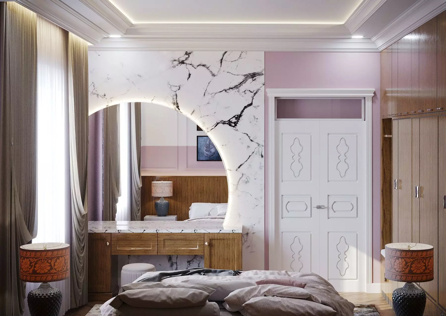 Neoclassical Bedroom 3D model_0