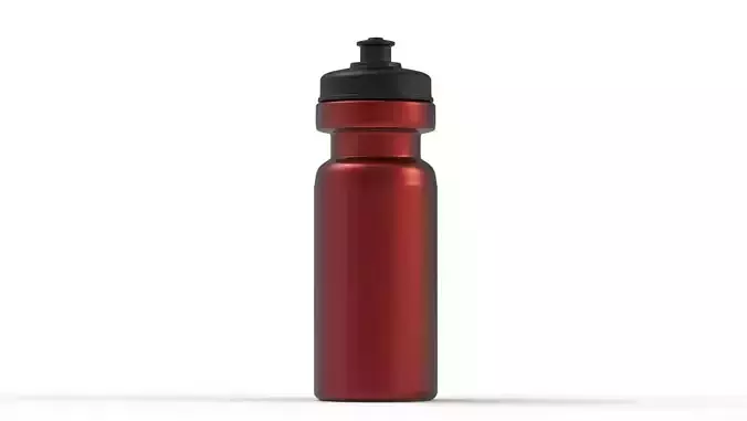 Red Sports Water Bottle With Black Plastic Cap Free