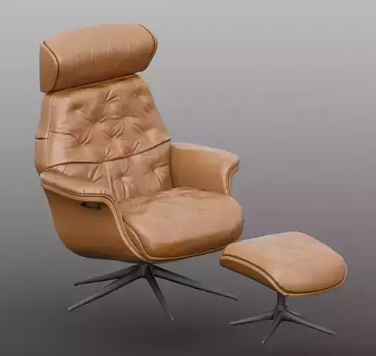 Armchair and footrest