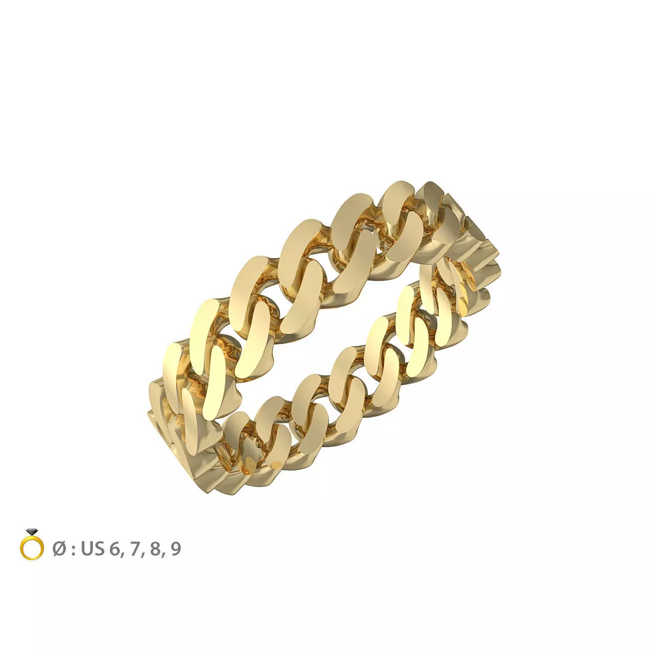 N165 US T01 5mm Cuban ring 3D print model