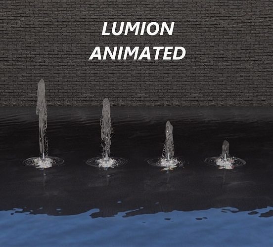 Lumion fountain - animated Low-poly 3D model