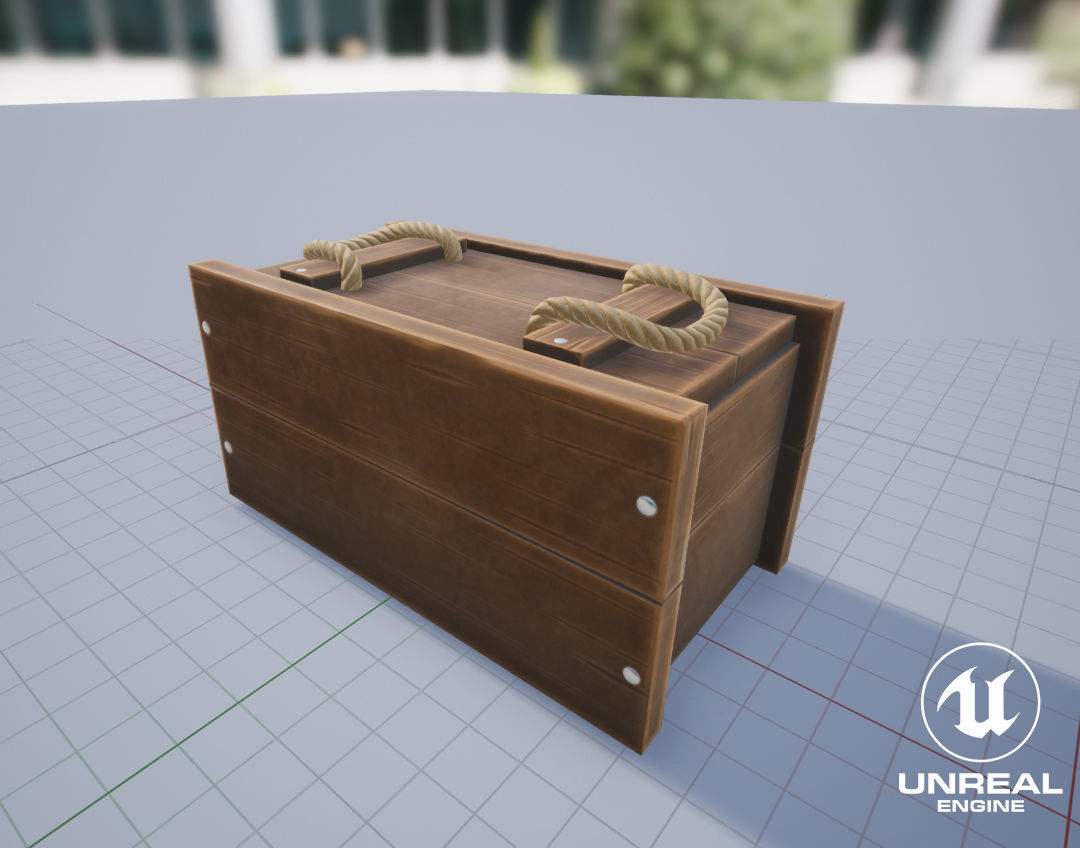 Western Wooden Boxes Low-poly 3D model_6