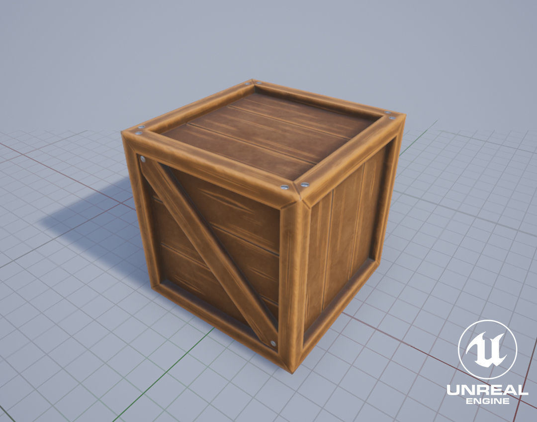 Western Wooden Boxes Low-poly 3D model_4