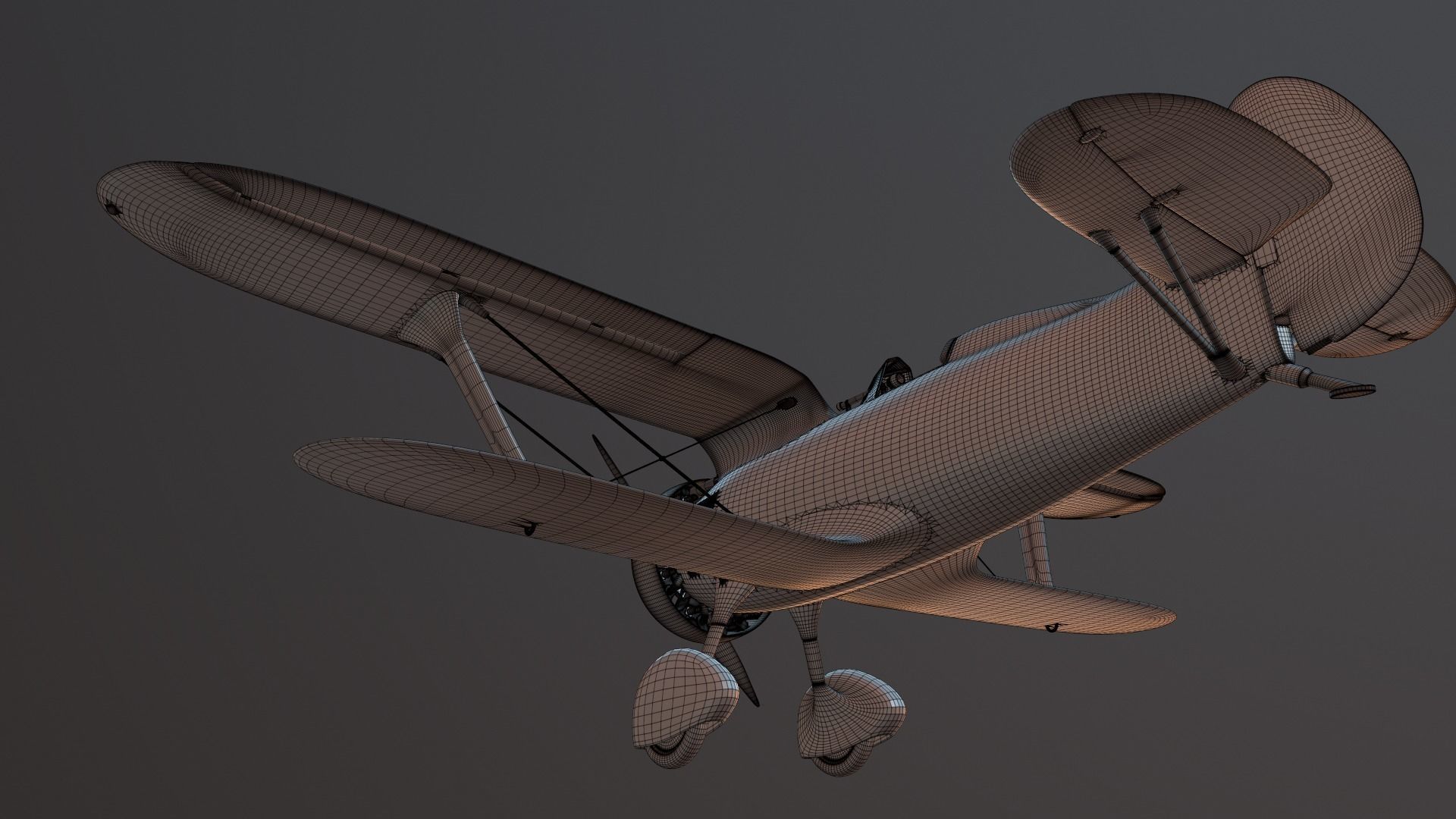 High detailed model i15 biplane 3D print model_13