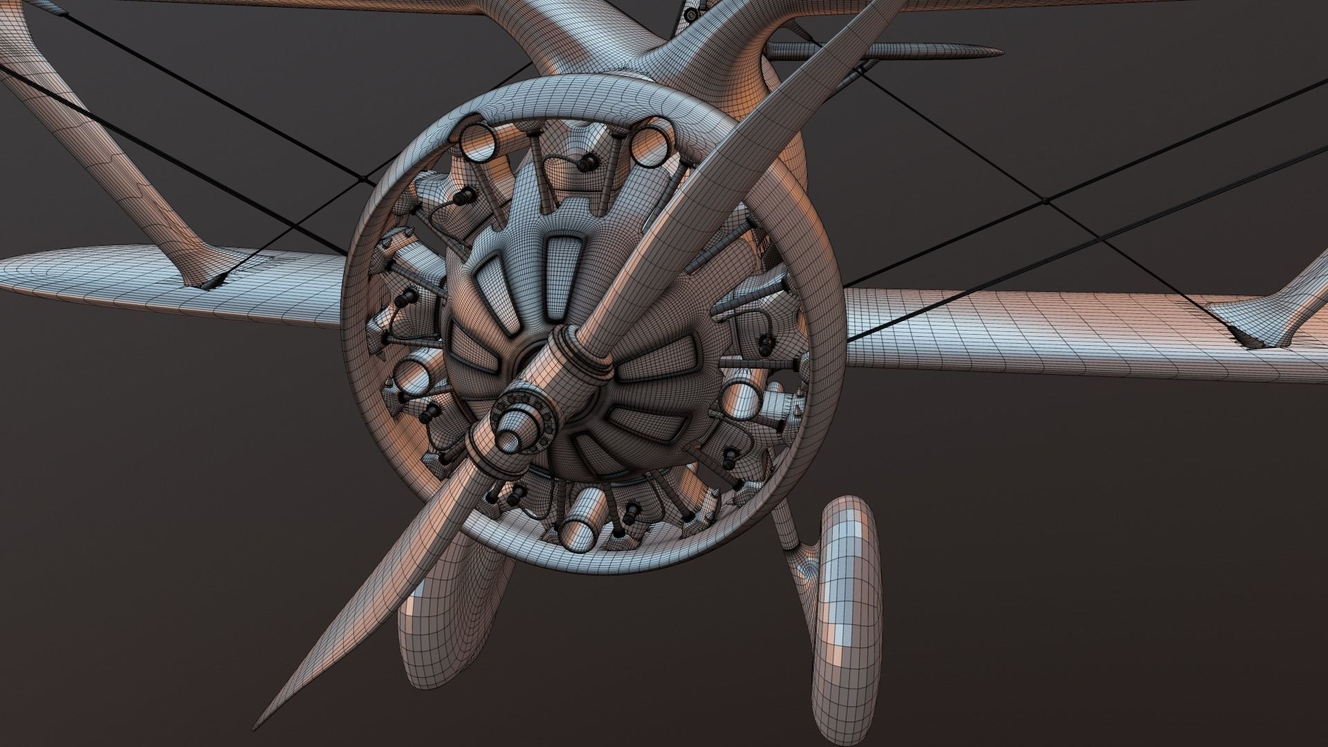 High detailed model i15 biplane 3D print model_15