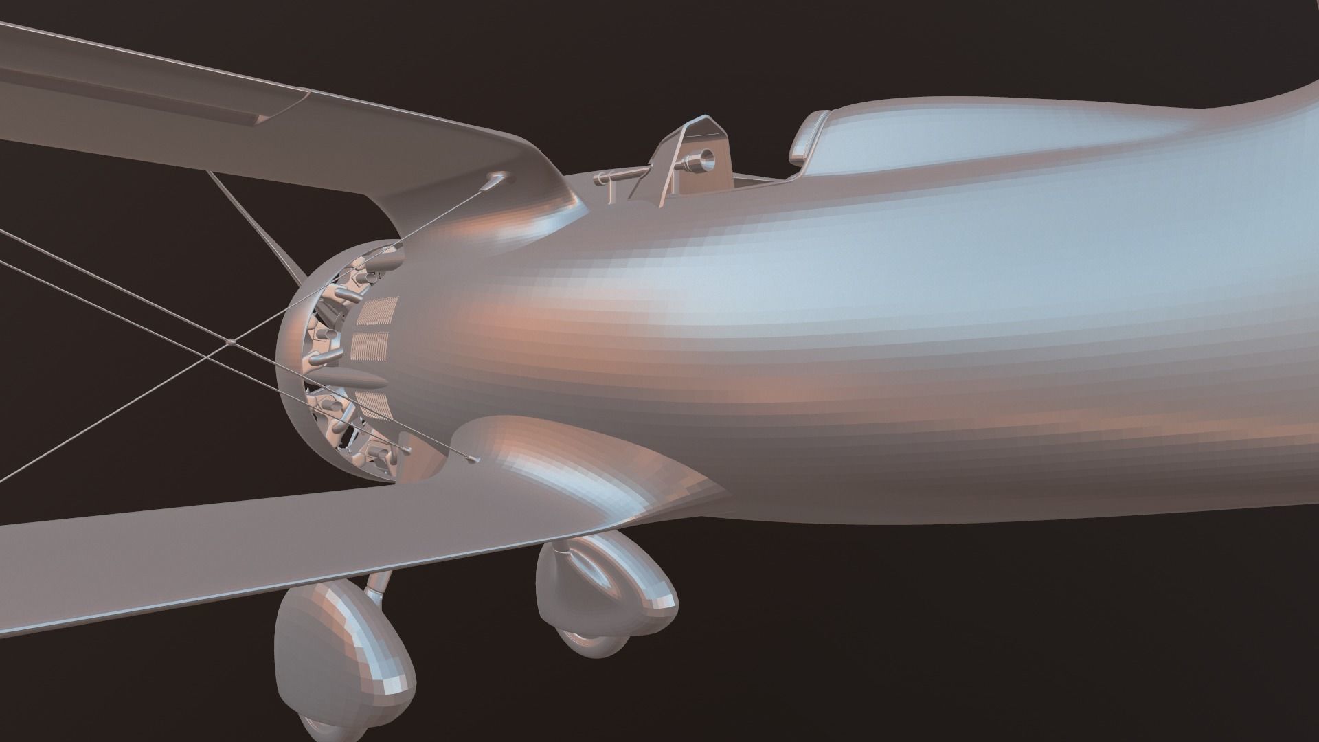 High detailed model i15 biplane 3D print model_7