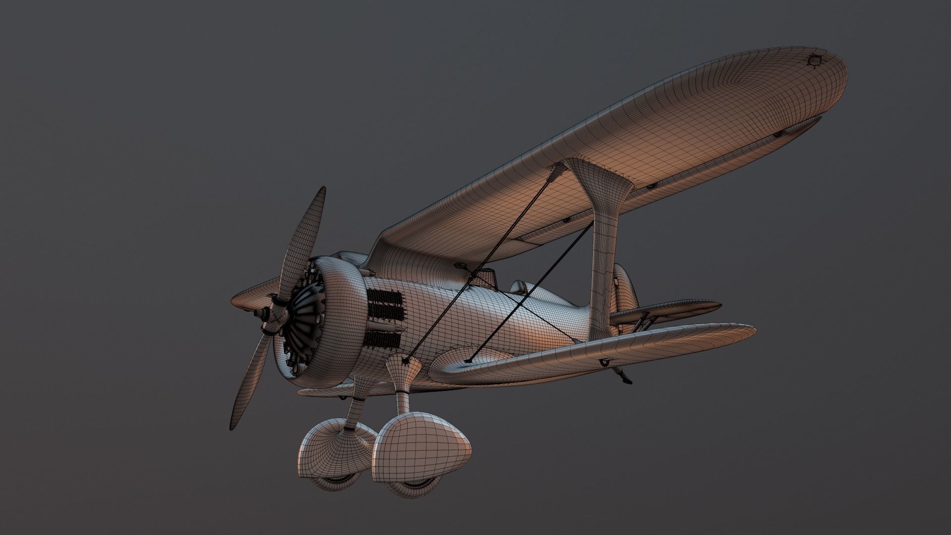 High detailed model i15 biplane 3D print model_12
