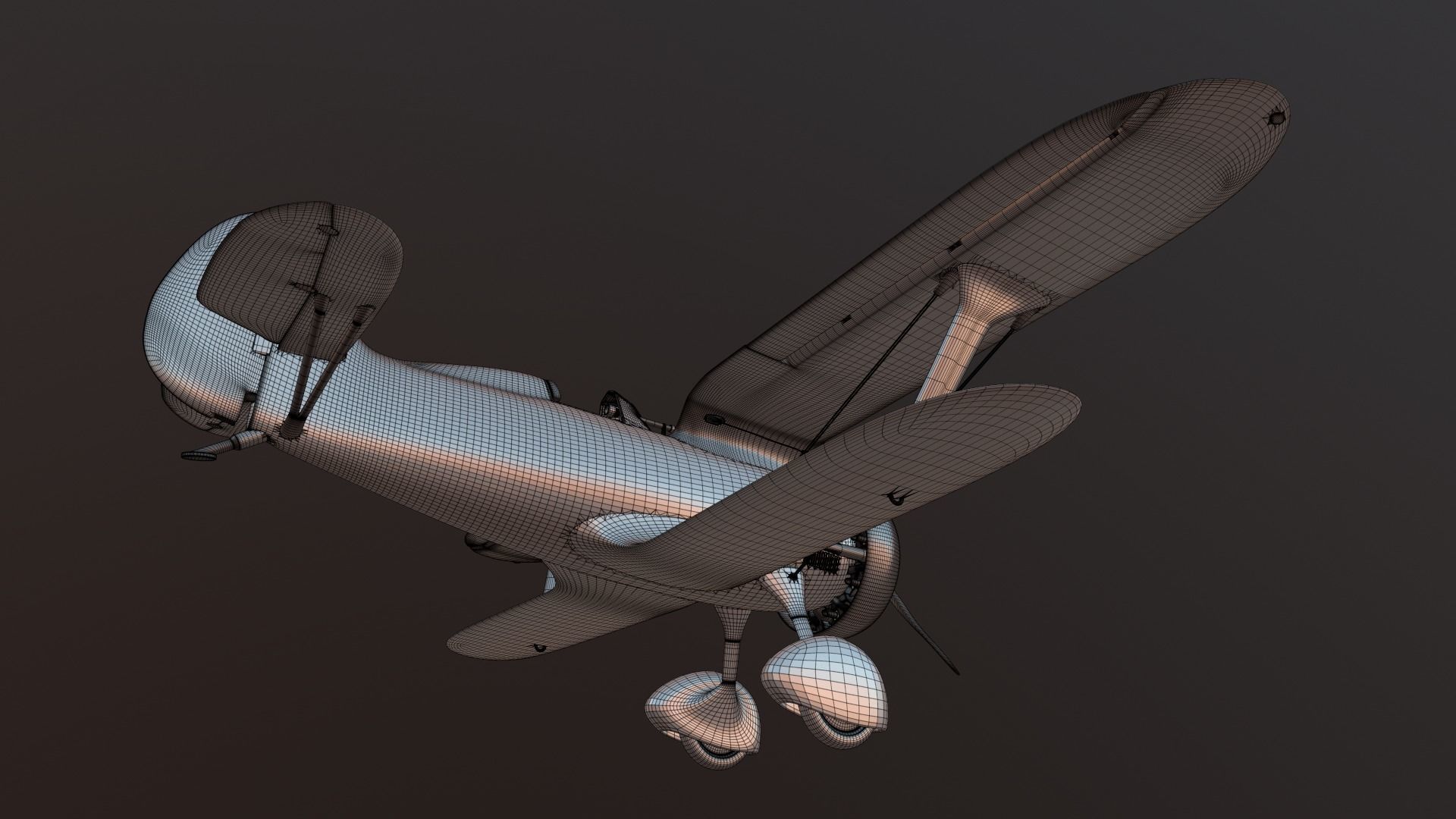High detailed model i15 biplane 3D print model_14