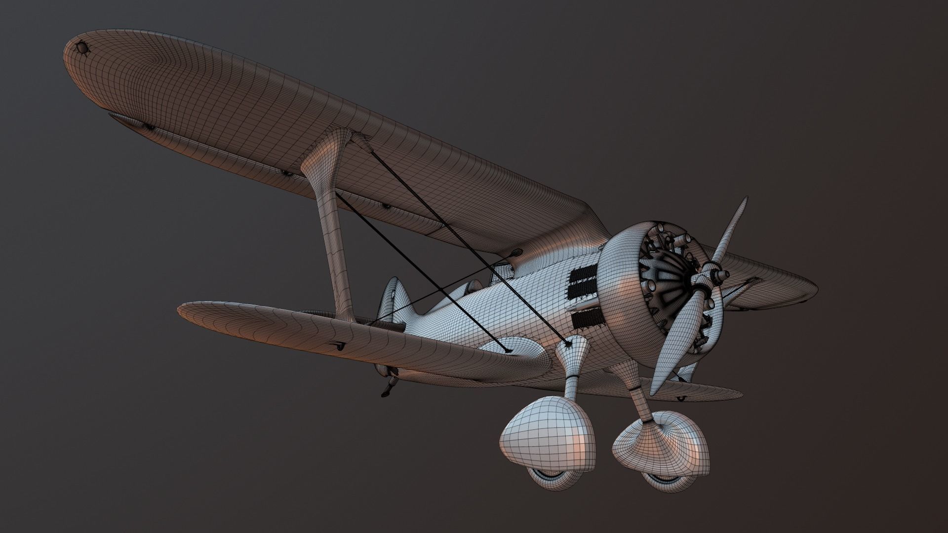 High detailed model i15 biplane 3D print model_11