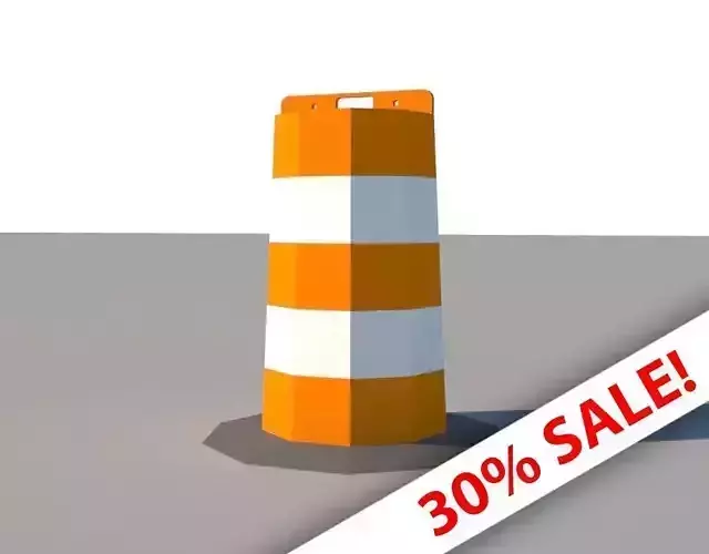 Round Road Barrier Bollard Low Poly