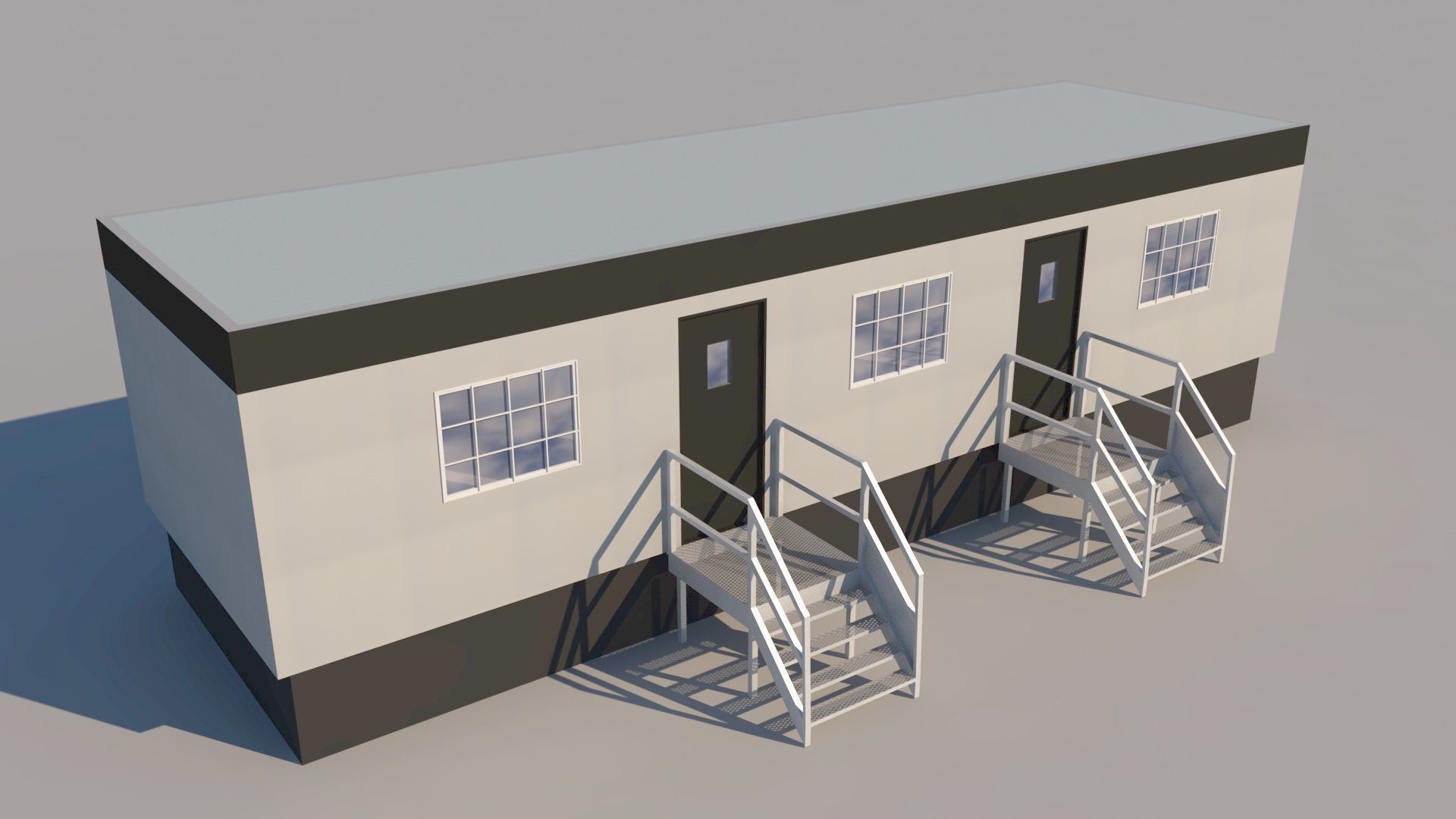 Construction Site Cabin Low-poly 3D model_4