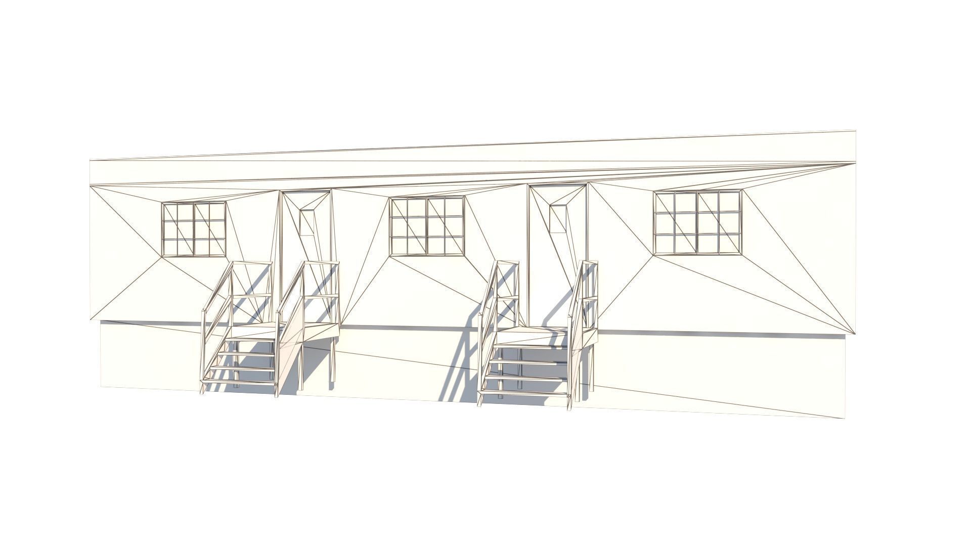 Construction Site Cabin Low-poly 3D model_8